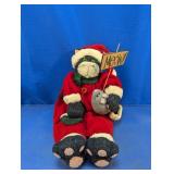 (1) Santa Festive Cat Plush Doll