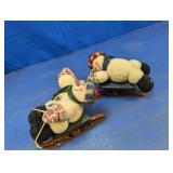 (2) Plush Snowman Sled Decorations