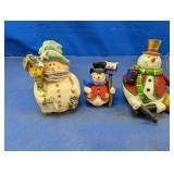 (3) Snowman Figurines  Jubilee & Holiday Decor