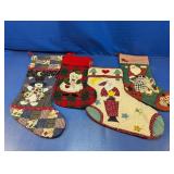 (4) Handmade Christmas Stockings  Patchwork
