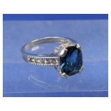 925 Sterling Silver London Blue Topaz Ring