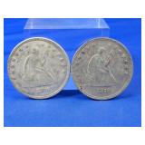 (2) 1878 Seated Liberty One Dollar Coin Replicas