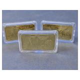 (3) Gold-Tone $100 Replica Bars