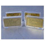 (4) Gold-Tone $100 Replica Bars