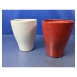 (2) Ceramic Tapered Planter Pots