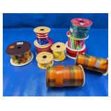 (10) Assorted Wired & Fabric Ribbons Lot