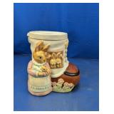 (1) Ceramic Bunny Boot Cookie Jar