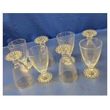 (8) Clear Glass Goblets with Beaded Base