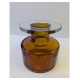 (1) Amber Glass Decorative Vase
