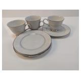 (6) Brentwood White Lace Fine China Tea Cup Set