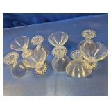 (9) Clear Glass Dessert Cups with Beaded Base
