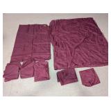 Burgundy-Colored Privacy Window Curtains Lot