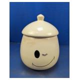 (1) Ceramic Smiley Face Jar