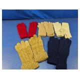 (5) Knit Winter Gloves Lot  Various Colors