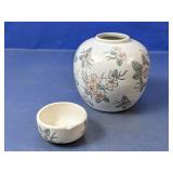 (1) Floral Ceramic Lidded Jar