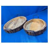 Rustic Live Edge Bark Wood Serving Trays