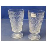 (2) Clear Pedestal Glasses