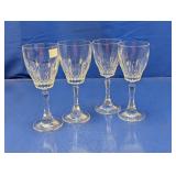 (4) Clear Cut-Glass Goblets