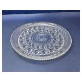 (1) Clear Pressed Glass Round Serving Plate