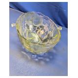 Vintage Iridescent Fruit Glass Serving Dish