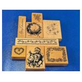 (8) Wood-Mounted Rubber Stamp Lot