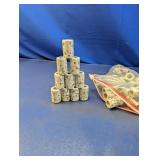 Crackle-Glazed Ceramic Green Speckled Tubes Lot