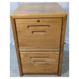 (1) Two-Drawer Wood File Cabinet