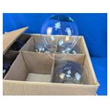 (6) Clear Glass Globe Vases/Candle Holders
