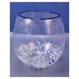 Hand-Blown Art Glass Bowl w/Confetti Speckles
