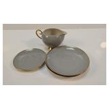 (3) Flintridge China Plates and Creamer