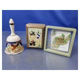 (3) Decorative Bell, Box & Bookmark
