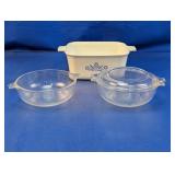 (3) Corning Ware Dish & Glass Bowls