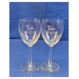 (2) Lone Star State Factory Store VIP Wine Glasses