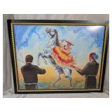 (1) Framed Horse & Dancer Artwork