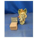 (2) Angel Figurine & Porcelain Trinket Box