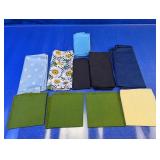 (10) Assorted Printed & Solid Cloth Pieces