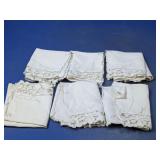 (6) Embroidered Lace Trim Linens