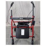 (1) Drive Red Rollator Walker with Seat