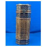 (1) Bamboo & Wood Octagon Storage Box