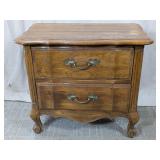 (1) Wooden Two-Drawer Nightstand