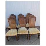 (6) Vintage Regency Cane Back Dining Chairs