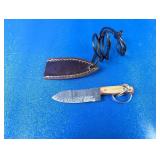 (1) Mini Fixed-Blade Knife w/ Leather Sheath