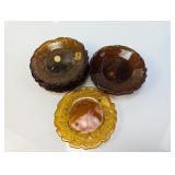 (13) Tiara Amber Leaf Glass Plates