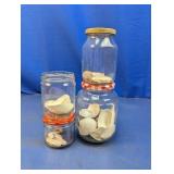 (4) Glass Jars Filled with Assorted Seashells