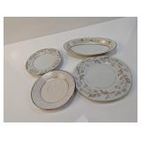 (4) Fine China Plates and Oval Serving Dish