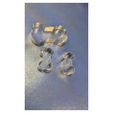 (3) Dog Bone Shaped Metal Cookie Cutters