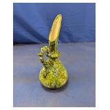 (1) Green Drip Glaze Ceramic Pitcher
