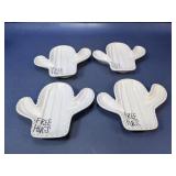 (4) Pier 1 "Free Hugs" Cactus-Shaped Dishes