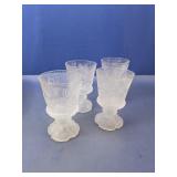 (4)Frosted Glass Grapevine Goblet Lot