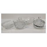 (4) Vintage Cut Glass Dish Set